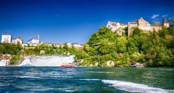 Boat trip on the Rhine Falls in Switzerland